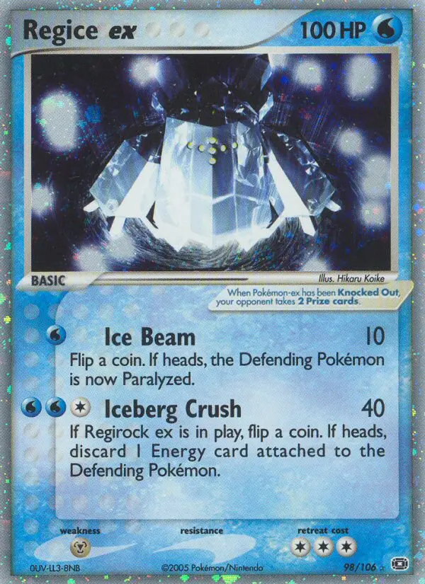Image of the card Regice ex