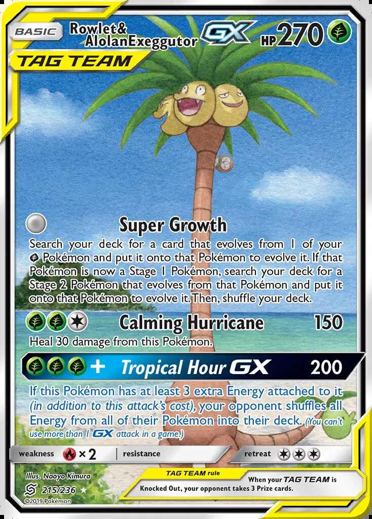 Image of the card Rowlet & Alolan Exeggutor GX