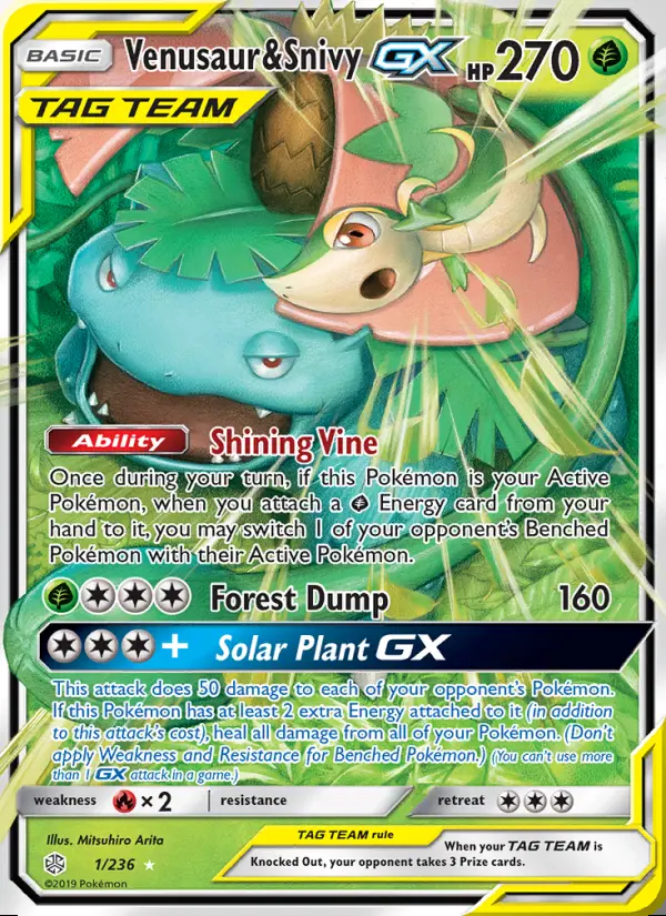 Image of the card Venusaur & Snivy GX